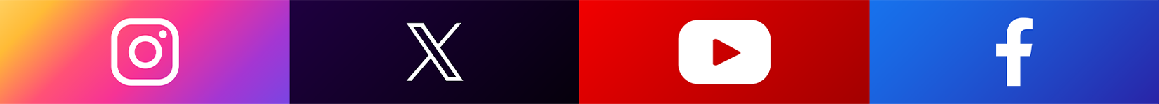 Instagram · X · YouTube · Facebook